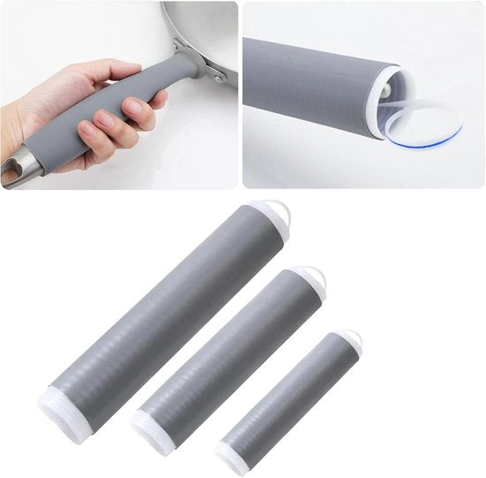 3 pannengrepen in silicone, coppe di isolamento termico, maniglie antiscivolo per padelle e woks, gomma termoresistente per uso in cucina, accessori per maniglie di padella.