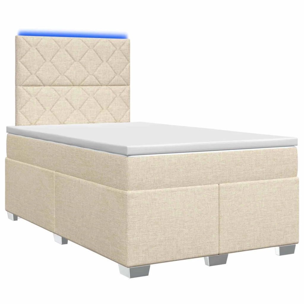 Letto box spring con materasso Crema 120 x 200 cm Tessuto 3454857