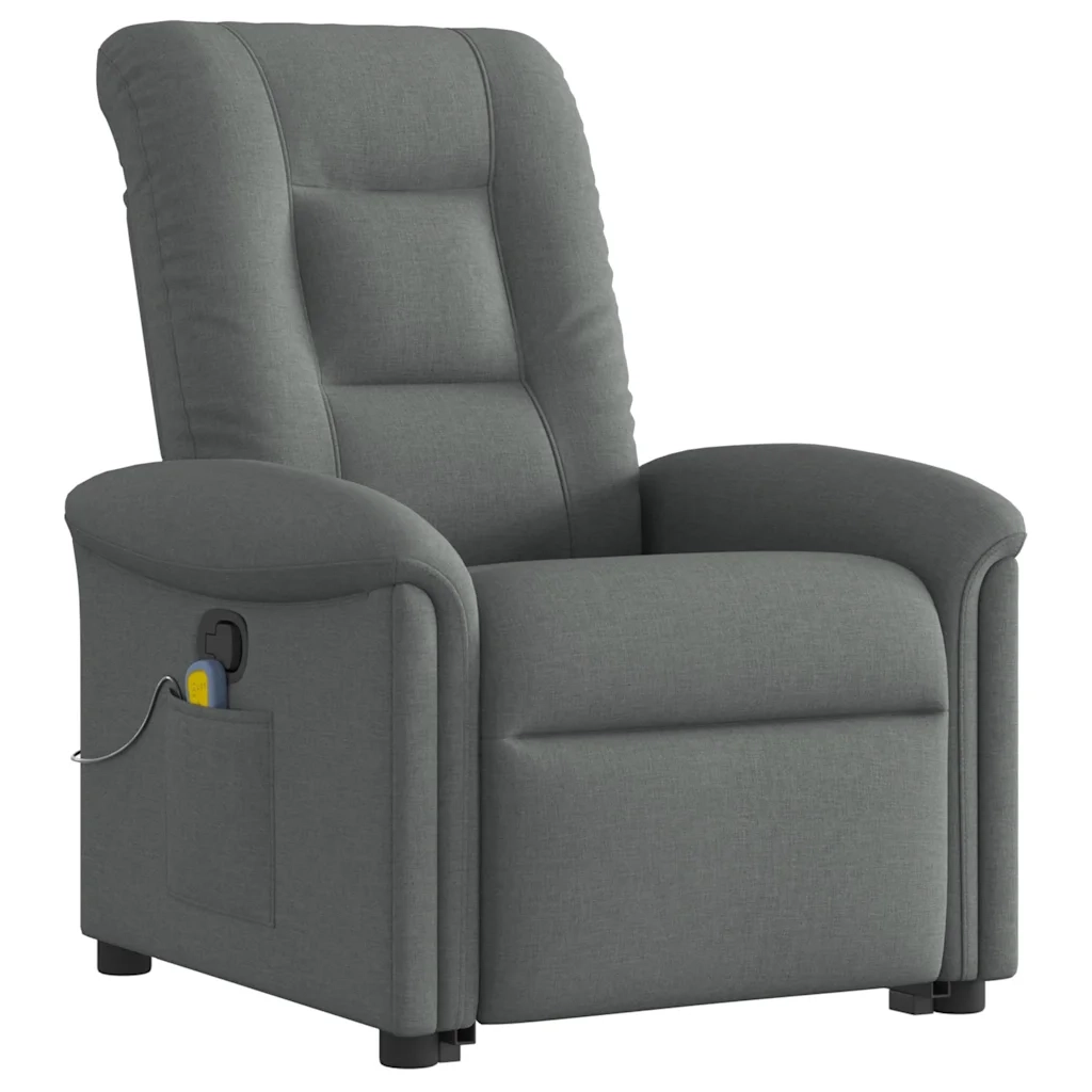 Poltrona Alzapersona Massaggi Reclinabile Grigio Scuro Tessuto 3303265