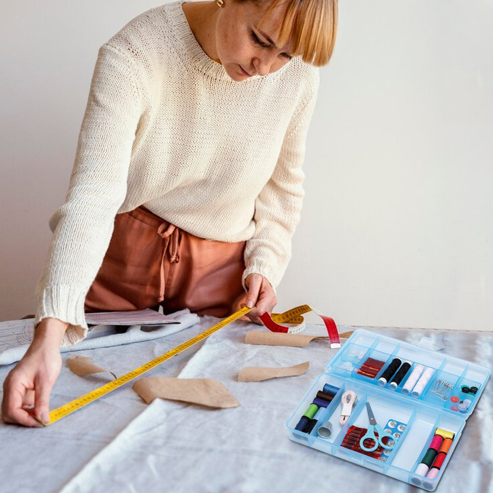 Set da Cucito 78 Pezzi Scatola per Cucire da Viaggio Portatile con Ago e Filo