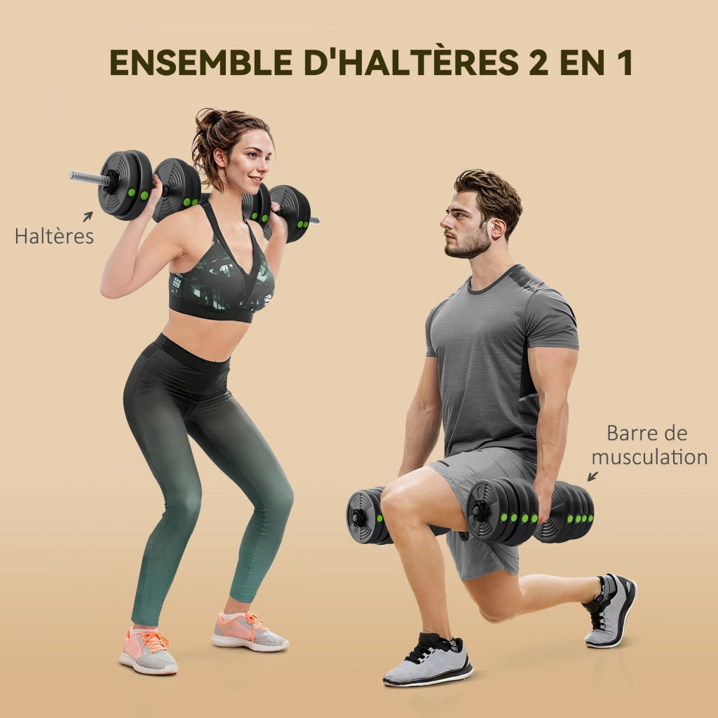 Manubri regolabili 2 in 1 ¨C zephmum ¨C 30 kg con barre