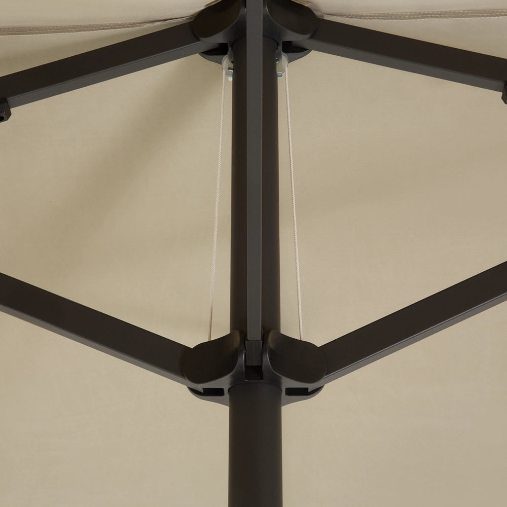 Ombrellone da giardino in tessuto beige alluminio 247 cm resistente agli agenti atmosferici