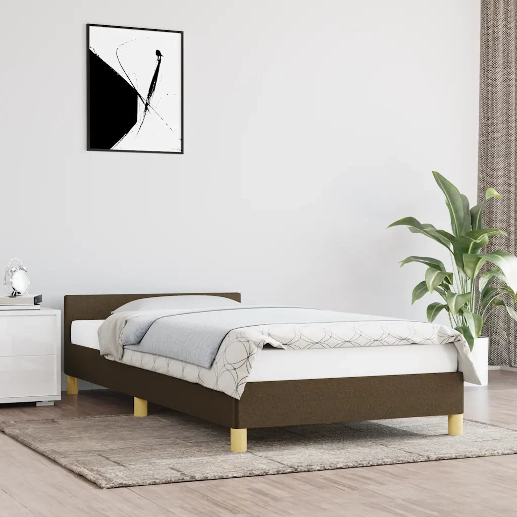 Giroletto senza Materasso Marrone Scuro 100x200 cm Tessuto 347394