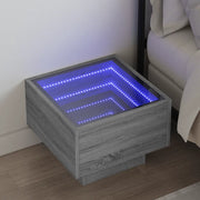 vidaXL Comodino con LED Infinity Rovere Sonoma 40x40x30 cm