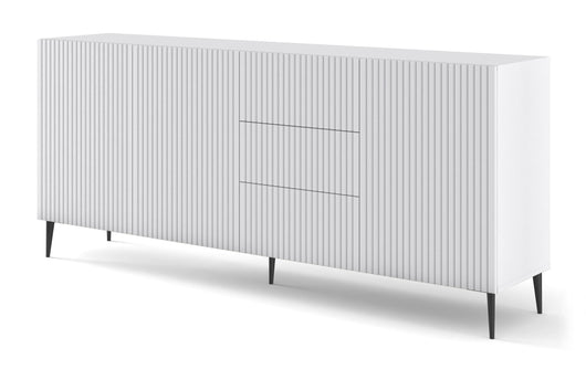 BIM FORNITURE mobile tv soggiorno RAVENNA cm 200x42x87H Bianco opaco piedi neri