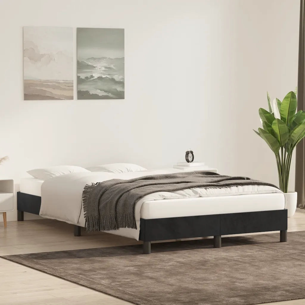 vidaXL Giroletto senza Materasso Nero 120x210 cm Velluto