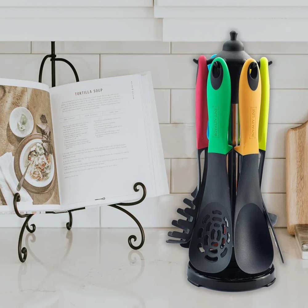 Set Mestoli da Cucina 7 Pz Per Uso Alimentare Resistenti al Calore Antiaderenti