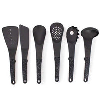 Set Mestoli da Cucina 7 Pz Resistenti al Calore Antiaderenti Colore Nero