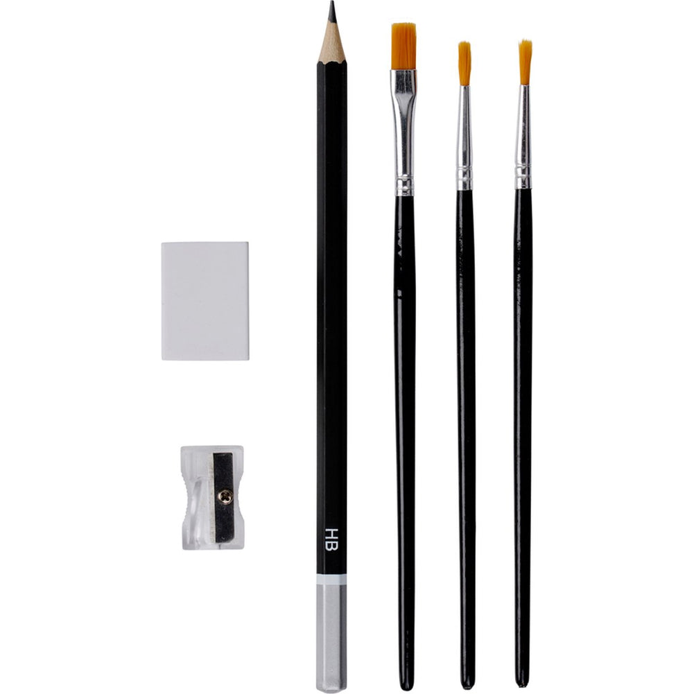 Valigetta Acrilica con 12 Tubi Pittura Acrilico e Pennelli Set Pittore in Legno