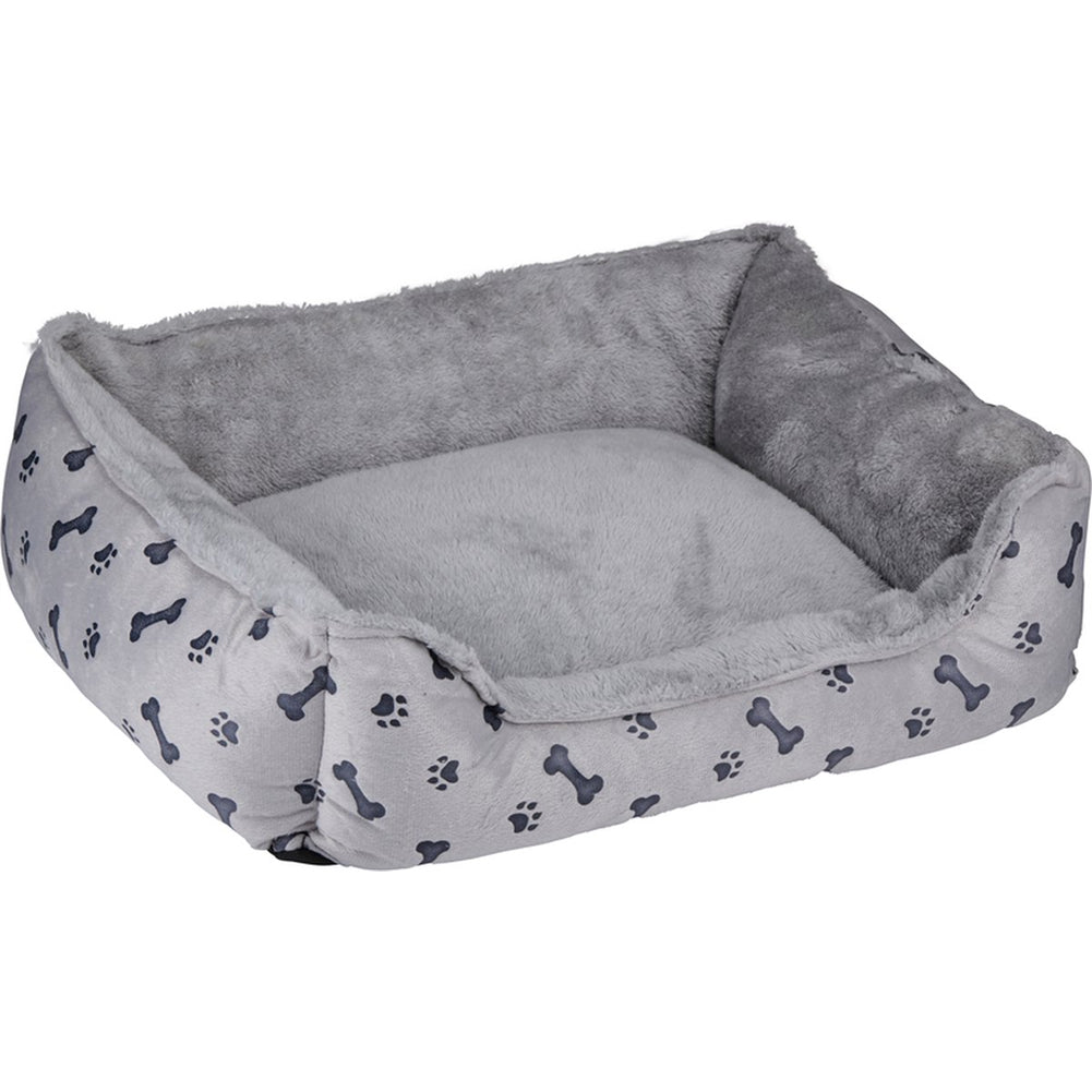 Cuccia Letto per Cani e Gatti Cuscino per Animali Domestici Grigio con Stampa
