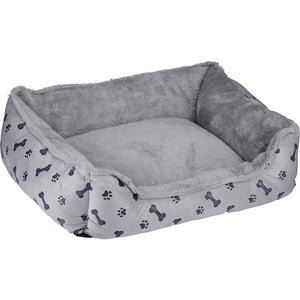 Cuccia Letto per Cani e Gatti Cuscino per Animali Domestici Grigio con Stampa