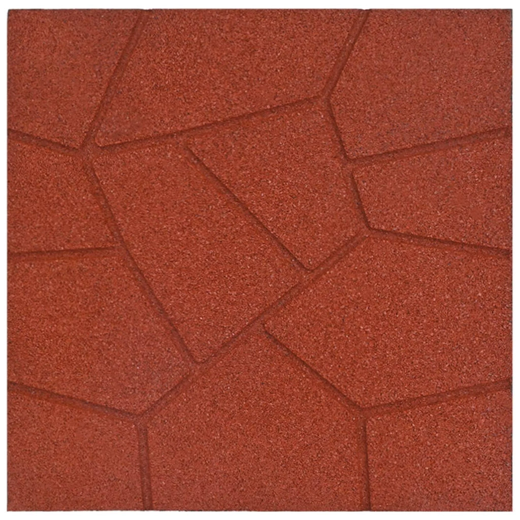 Pietra da Passo 6 pz Rosso 40,5 x 40,5 x 2 cm Gomma CFW5076697