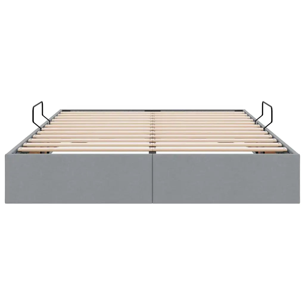 Letto con Contenitore Grigio Chiaro 135 x 190 cm Tessuto 3370046