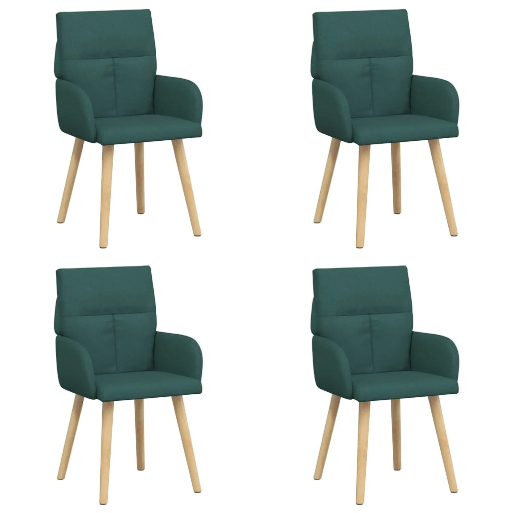 Sedie da pranzo 4 pz Tessuto Verde Scuro 60 x 56 x 96 cm 3428361