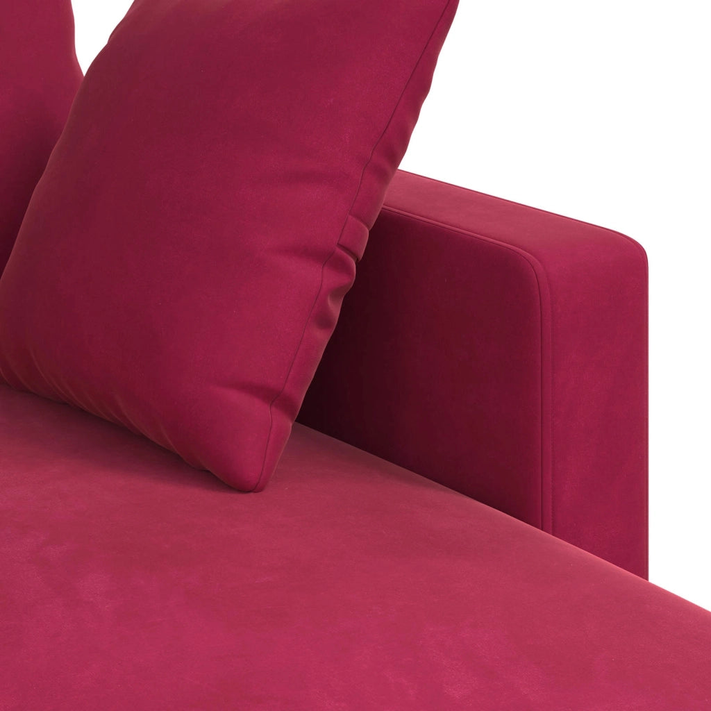 Divano Rosso Vino 228 x 134 x 80 cm Velluto