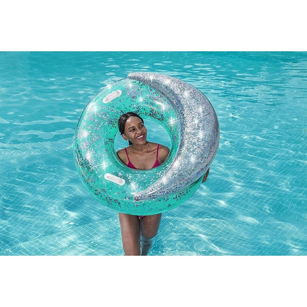 Trade Shop - Ciambella Gonfiabile Dream Glitter 117 X 117 Cm Salvagente Con 2 Maniglie 43509 -