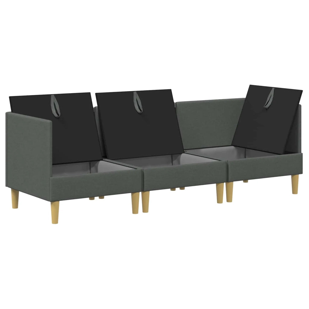 Set di divani modulari con spazio di archiviazione 3 pcs
