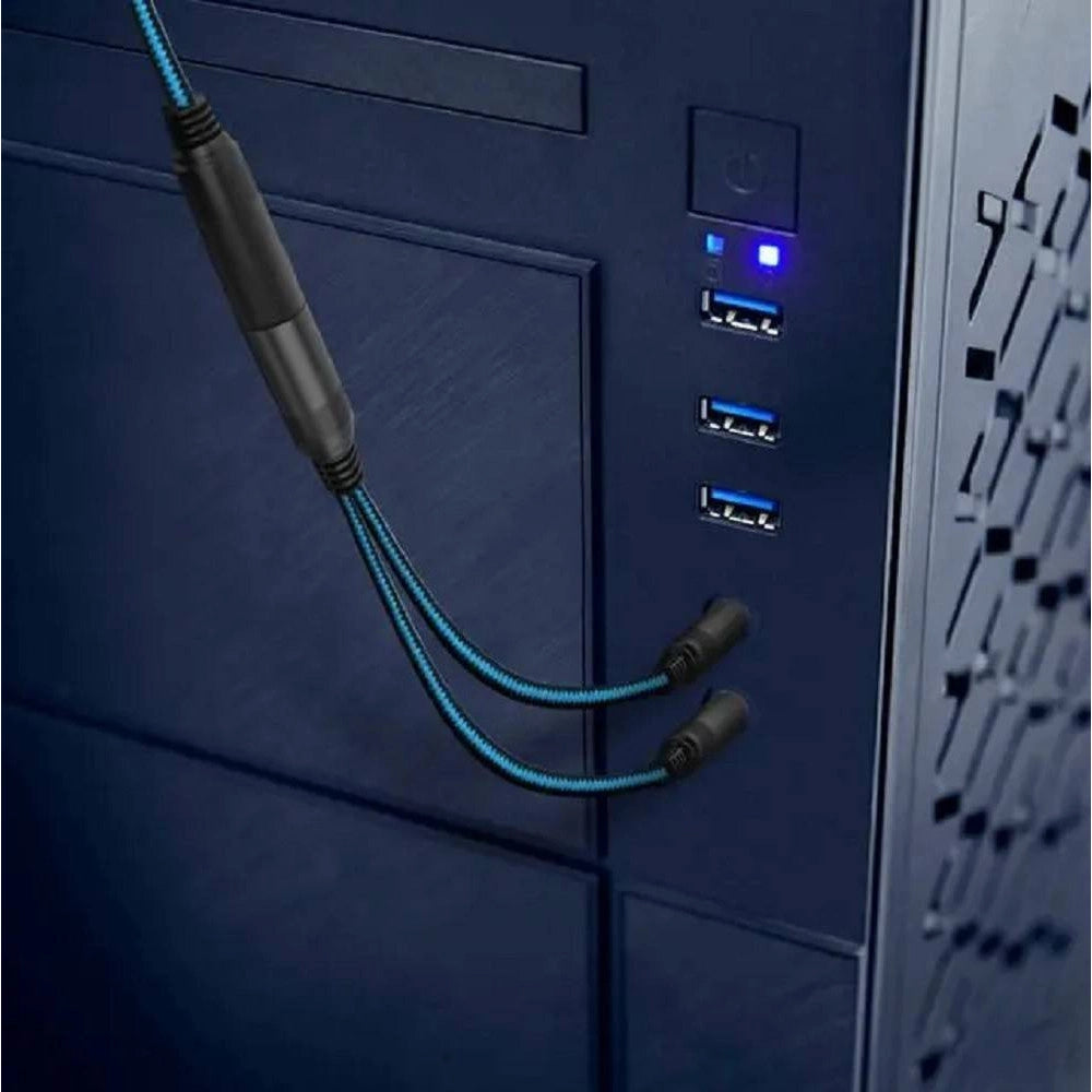 Trade Shop - Cuffie Stereo Cablate Microfono Jack 3,5mm Usb Led Rgb Gaming Film Per Pc Gm6060 -