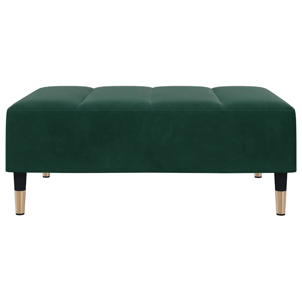 Poggiapiedi Verde Scuro 77x55x31 cm in Velluto