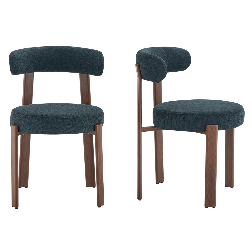 Sedia da Pranzo Moderna in Tessuto ¨C Xylo ¨C Nero, Set 2 Pezzi, Schienale ad Arco