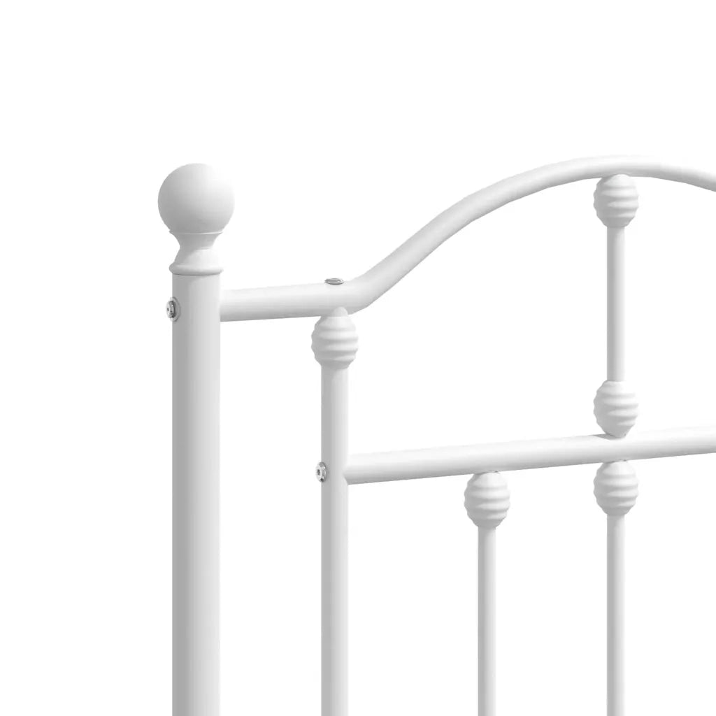Giroletto con Testiera-Struttura Letto con testiera Metallo Bianco 140x200 cm 820704