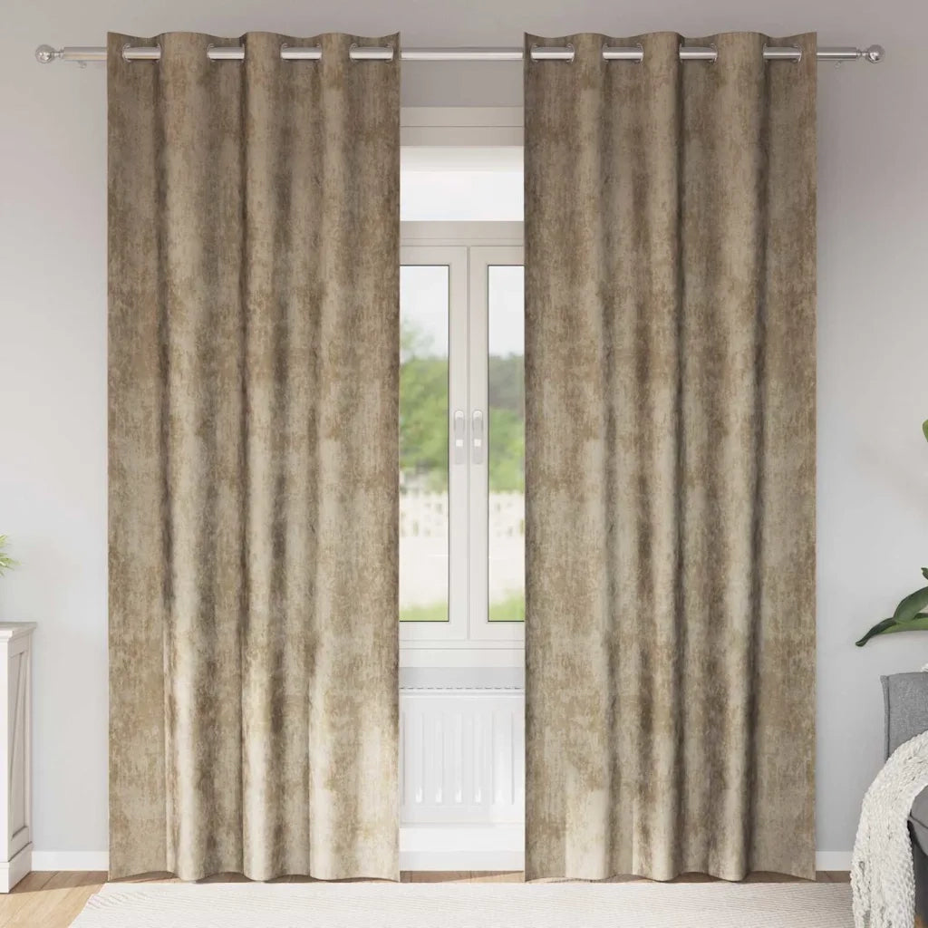 Tende in Velluto 2 pz Champagne 260 x 140 cm Velluto 4107677