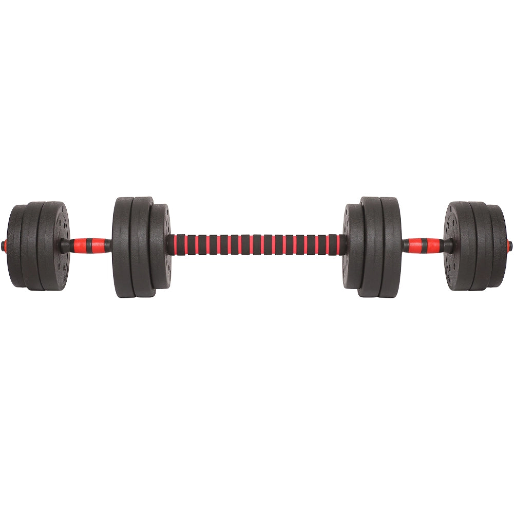 Set Manubri da 25kg (4x2.5kg+4x2kg+4x1.5kg) Bilanciere Pesi Fitness Rosso e Nero