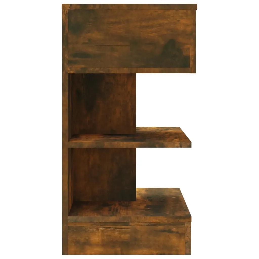 Comodino Rovere Fumo 40x35x65 cm in Legno Multistrato 816041