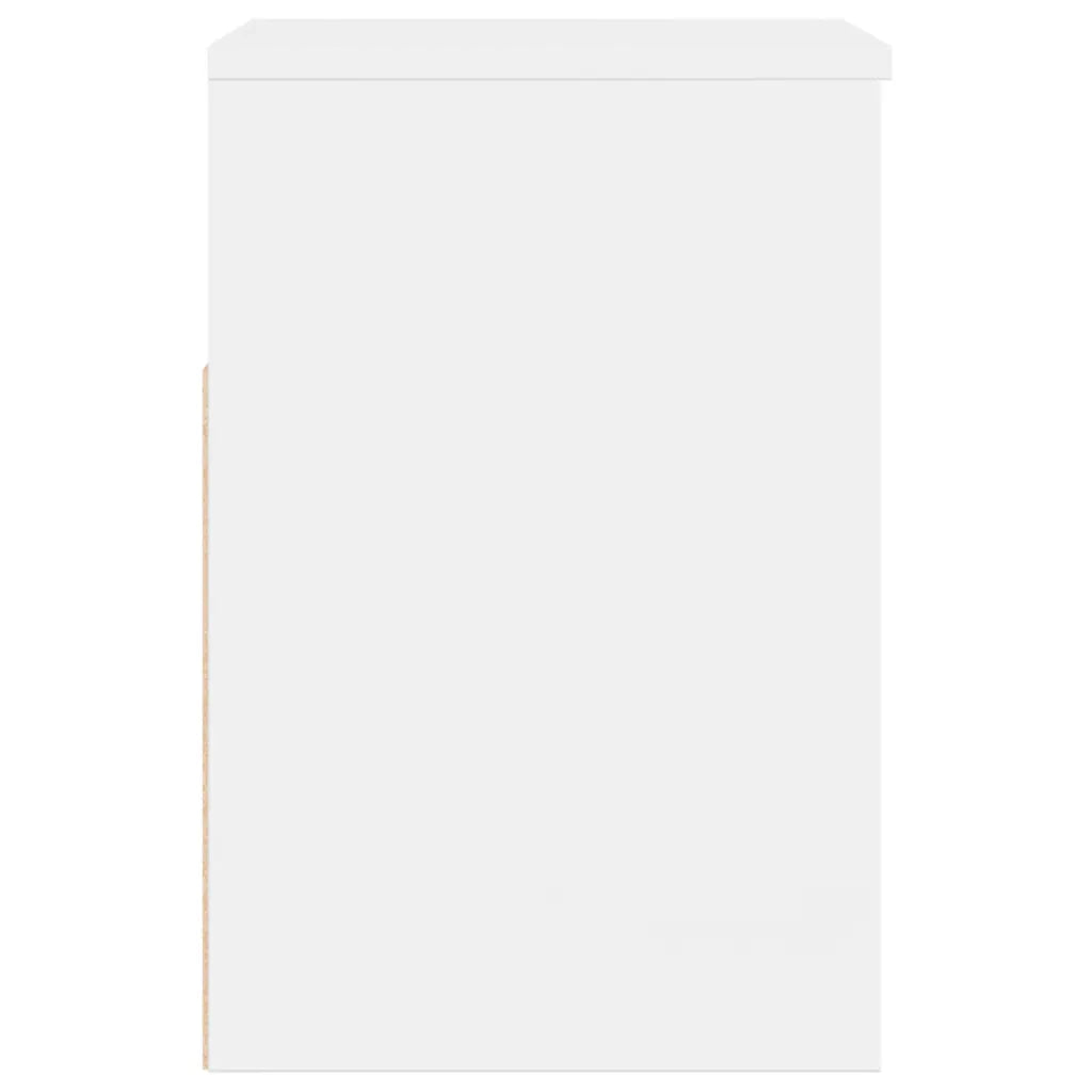 Scarpiera con Panchina Bianco Lucido 60x30x45 cm in Truciolato 808744