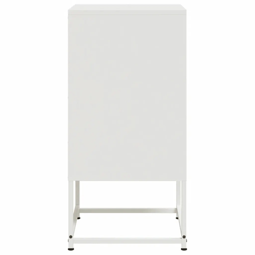 Comodini 2 pz-Set di 2 Tavolino da notte Bianchi 36x39x78 cm in Acciaio 462576