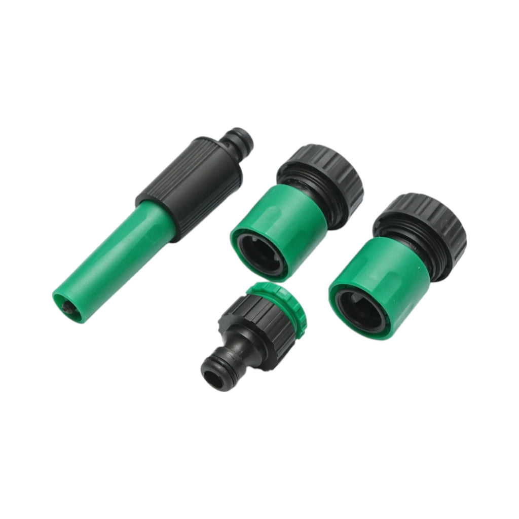 Set avvolgitubo da giardino 19mm x 7.5m con adattatore 3/4-1/2, connettori e ugello regolabile 1/2