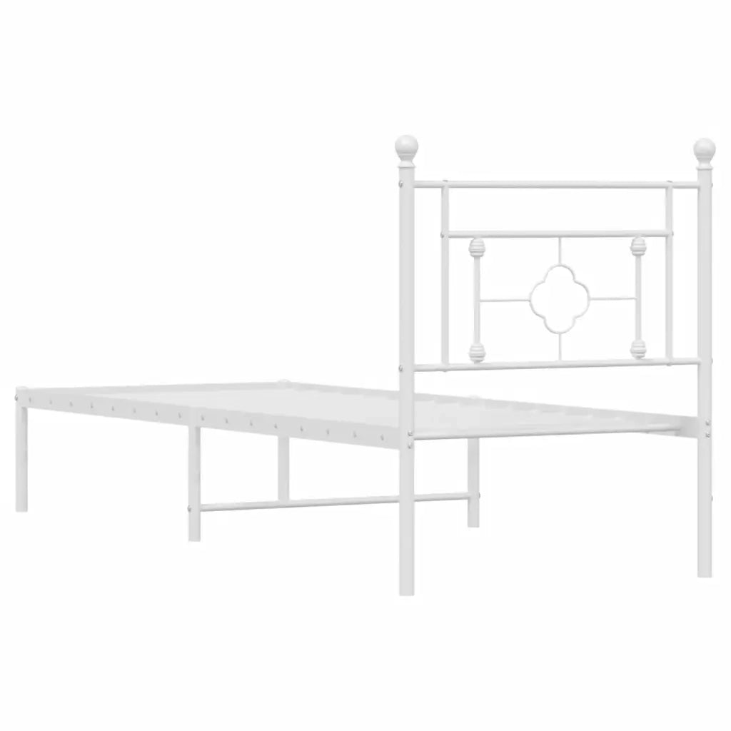 Giroletto senza Materaso con Testiera Metallo Bianco 75x190 cm