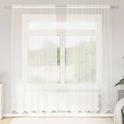 Tenda in Pizzo con tende Floreale Bianco 245x150cm Poliestere 4107757