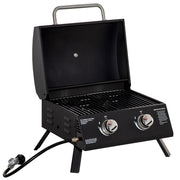 Barbecue a Gas Pieghevole con Coperchio e Termometro ¨C zephmum ¨C Nero Acciaio 55x46.5x41 cm