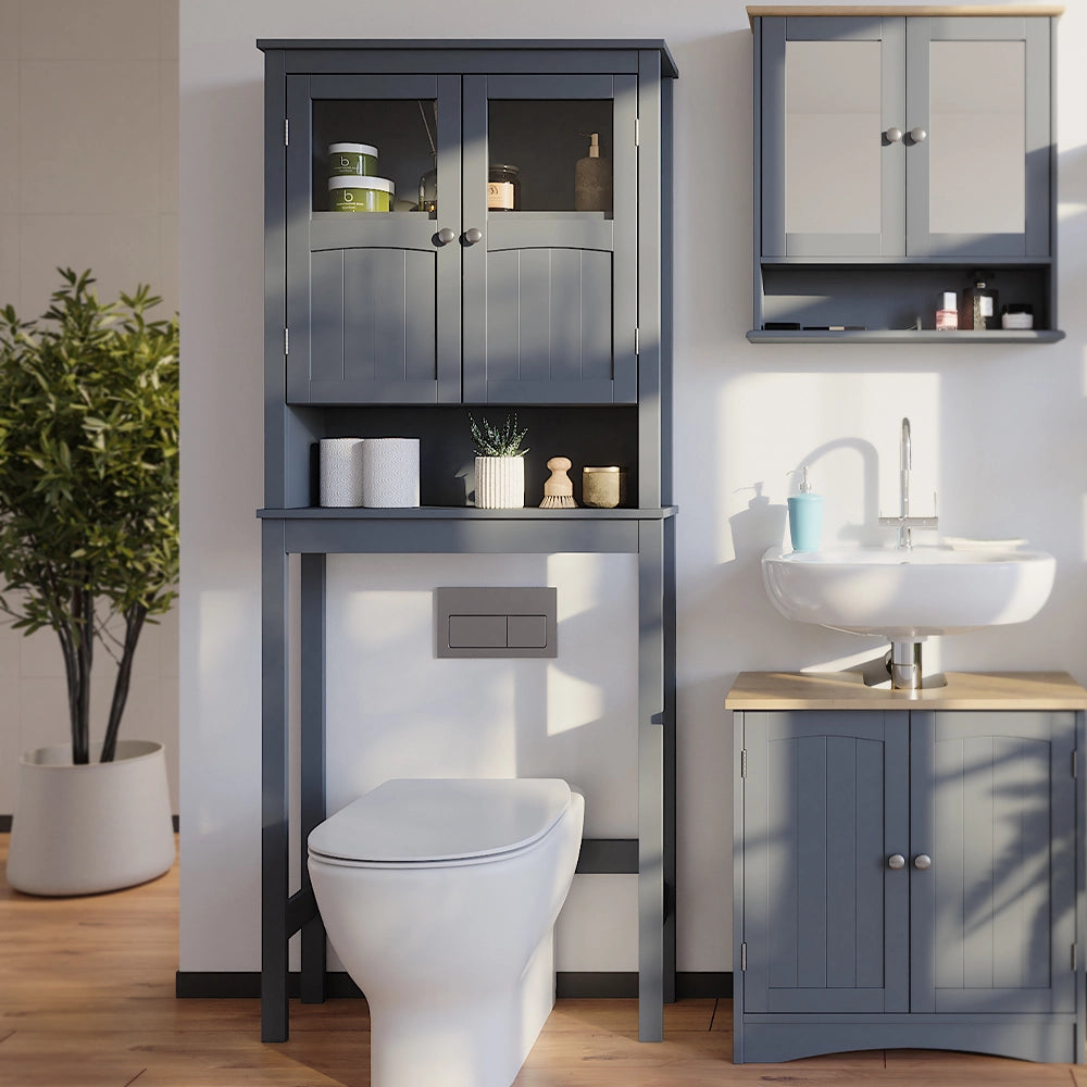 Vicco Armadietto per toilette Grigio 69 x 171 cm