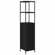 Mobile da Bagno | Armadio da bagno con Ripiani Rovere Nero 36x35x165 cm