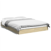 Letto matrimoniale | Letto per adulti | Giroletto senza Materasso Rovere Sonoma 140x200cm in Truciolato