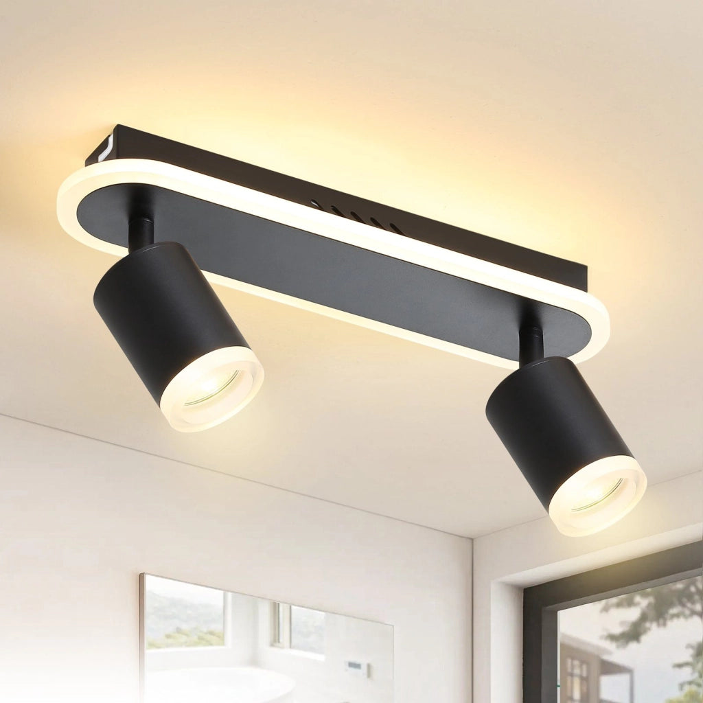 ZMH Faretto da soffitto bianchi 2 fiamme GU10 metallo luce calda per camera letto