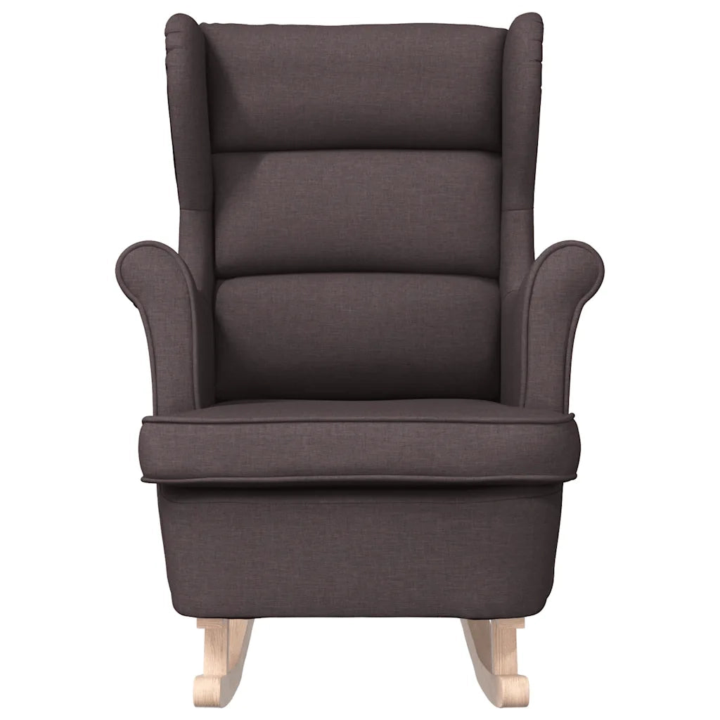 Sedia a Dondolo Marrone Scuro 74x90x102 cm in Tessuto 4016923