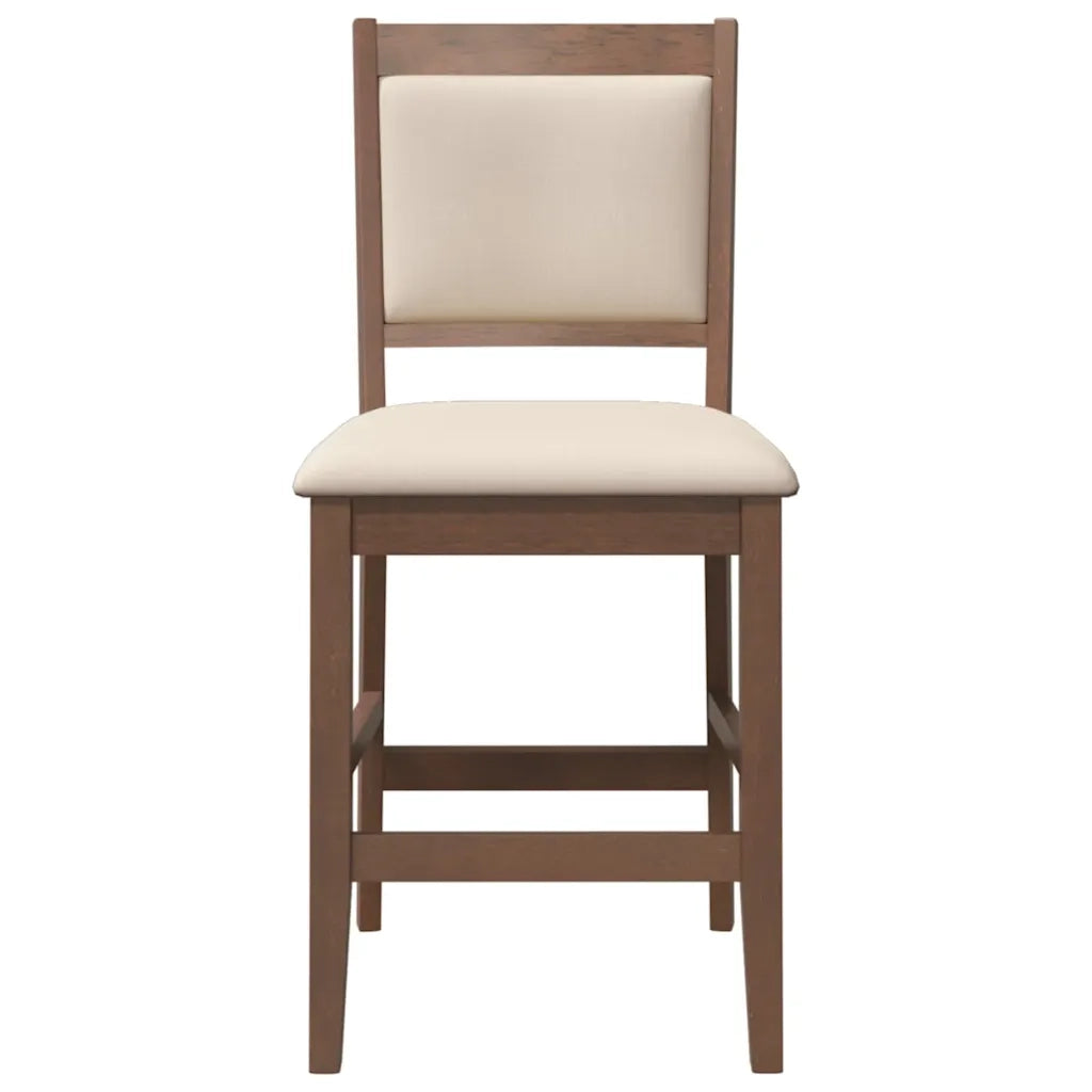 vidaXL Sgabelli da Bar con Cuscini 2pz Marrone Legno Massello di Hevea