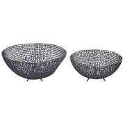 Vassoio decorativo in metallo nero Accessori rotondi Vassoio con design traforato