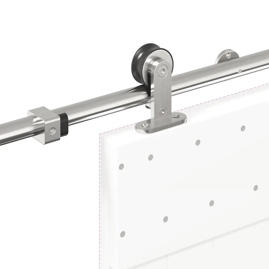 Kit Binari Porta Scorrevole 183 cm Acciaio Inossidabile Argento 4009696