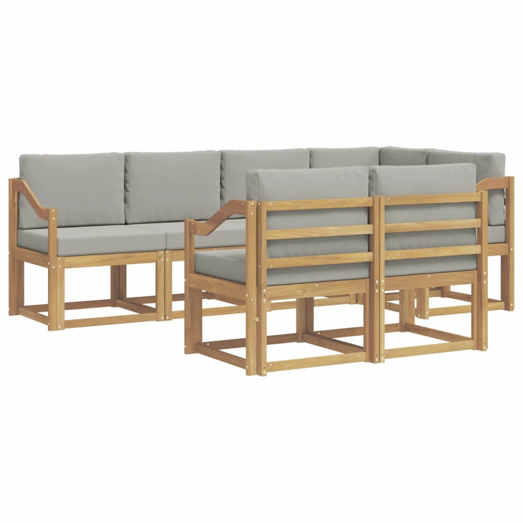 Set di divani da esterno 7 pcs Bianco e Grigio Chiaro 3387785