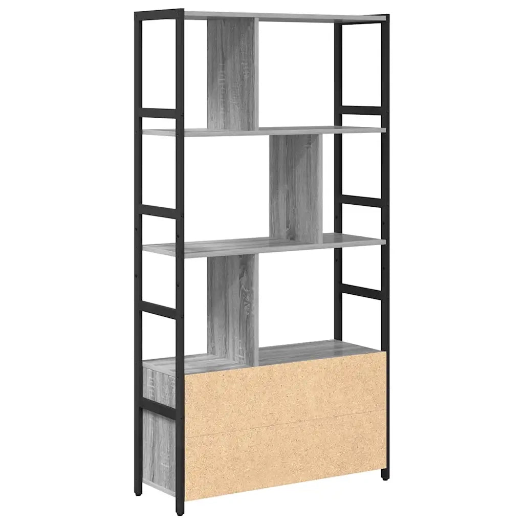 Libreria-Scaffale per Libri-Mobile di Stoccaggio Grigio sonoma 80 x 30 x 155,5 cm Legno multistrato