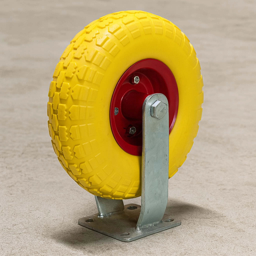 Set 4x ruote fisse da trasporto gialle 258 x 78 mm Cerchi in metallo antiforatura Max 150kg/ruota