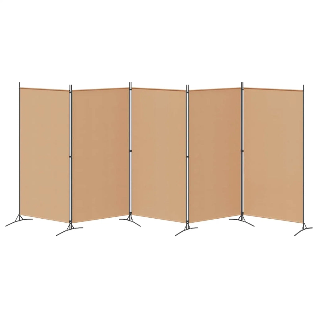 Paravento a 5 Pannelli Beige 433 x 180 cm Tessuto 42039229