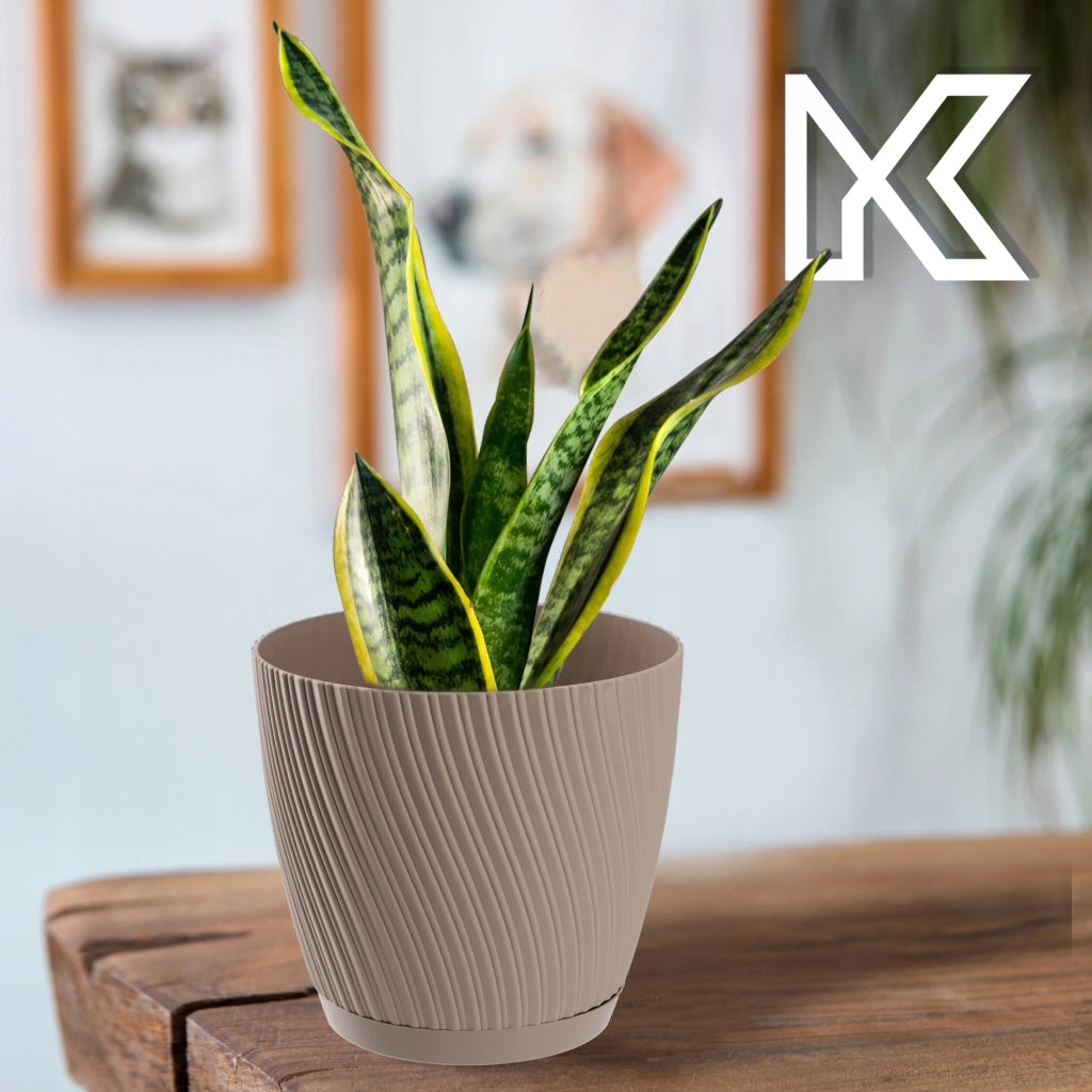 Vaso da fiori KADAX con supporto, coperchio, ciotola rotonda, 27 cm, marrone