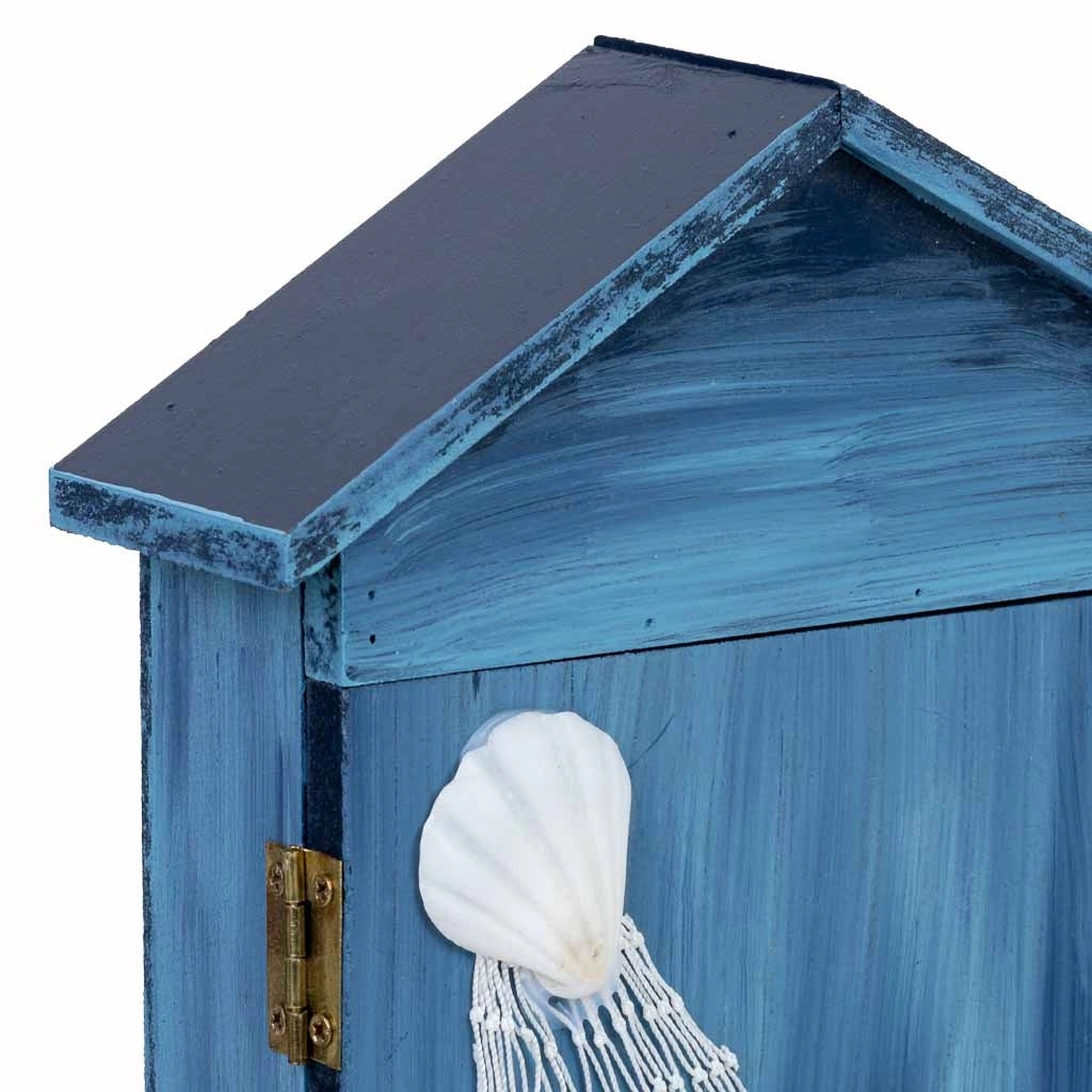 Cassetta portachiavi in ​​legno blu, 16x5,5x20h cm