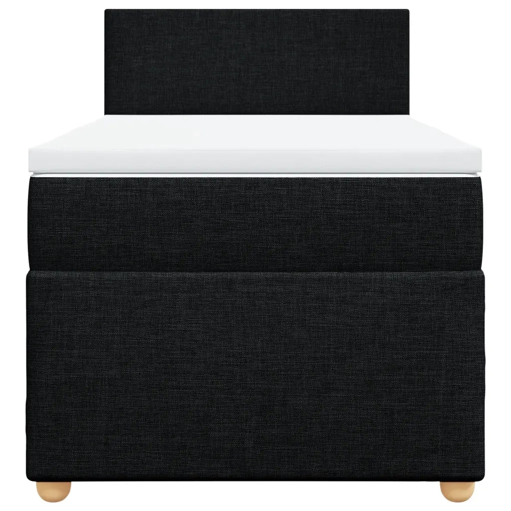 Giroletto a Molle con Materasso Nero 90x190 cm in Tessuto
