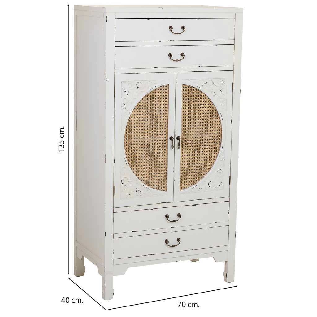 Armadio in legno bianco 70x40x135h